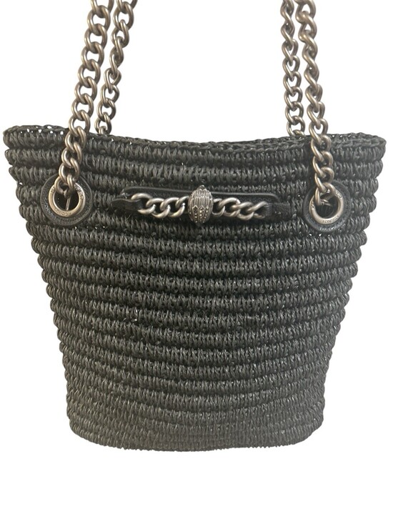 Handbags - NWOT Kurt Geiger London Small Chelsea Raffia Tote Bag Color Black